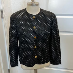 ☀Evan Picone Lord & Taylor women Gold polka dot Blazer size 8